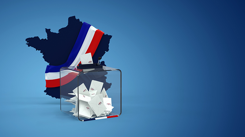 Ballot Box - French Presidential Election on White Background